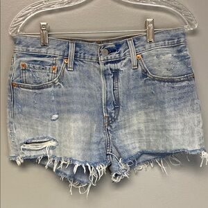 Levi's Blue Vintage Distressed Jean Shorts